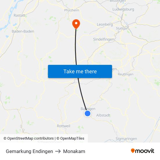 Gemarkung Endingen to Monakam map