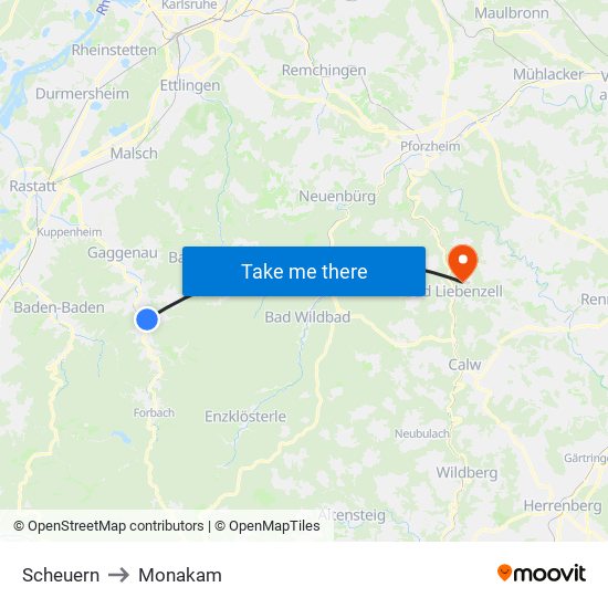 Scheuern to Monakam map