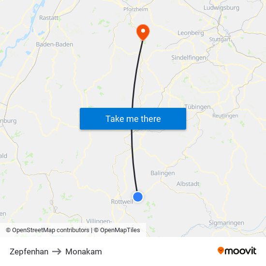 Zepfenhan to Monakam map