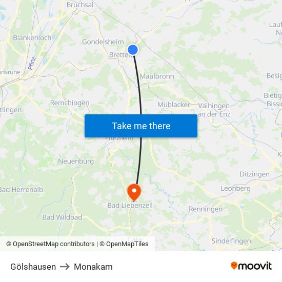 Gölshausen to Monakam map