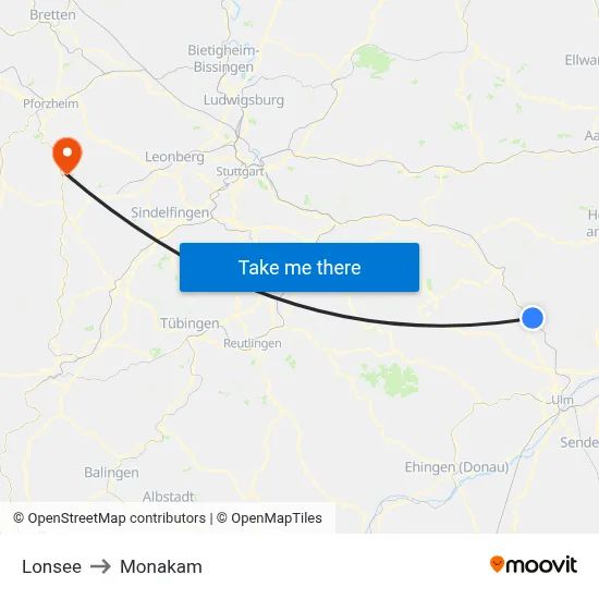 Lonsee to Monakam map