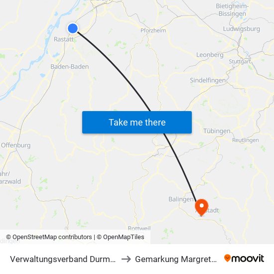 Verwaltungsverband Durmersheim to Gemarkung Margrethausen map