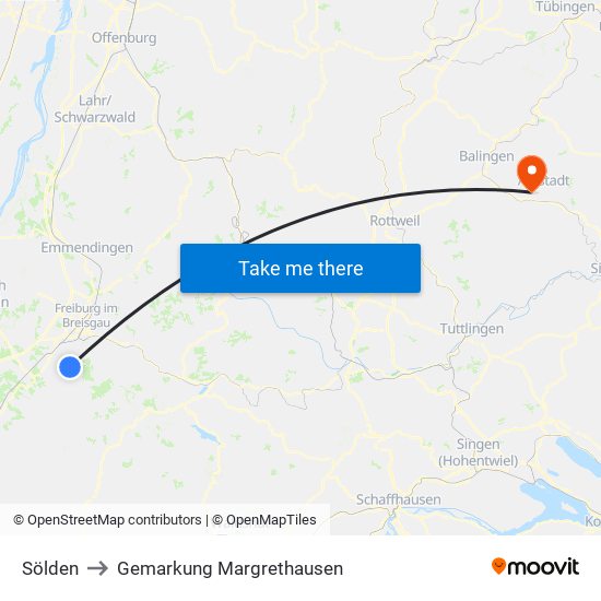 Sölden to Gemarkung Margrethausen map