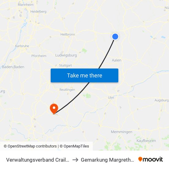 Verwaltungsverband Crailsheim to Gemarkung Margrethausen map