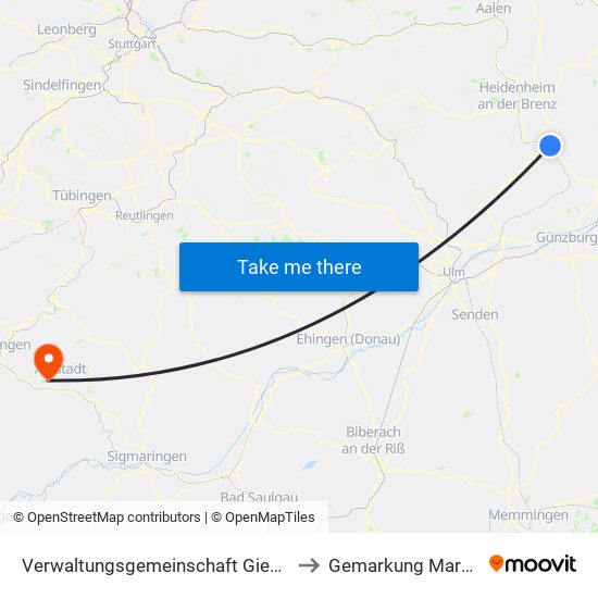 Verwaltungsgemeinschaft Giengen An Der Brenz to Gemarkung Margrethausen map