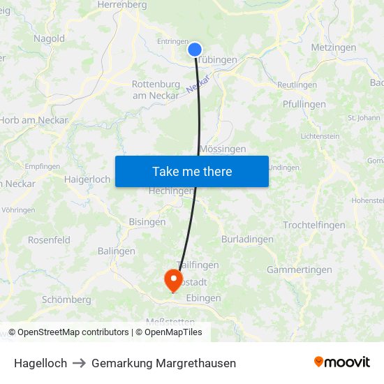 Hagelloch to Gemarkung Margrethausen map