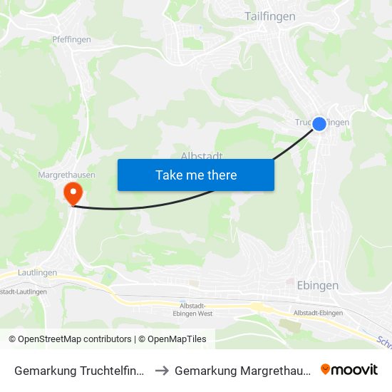 Gemarkung Truchtelfingen to Gemarkung Margrethausen map