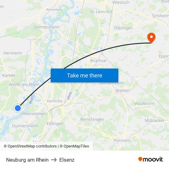 Neuburg am Rhein to Elsenz map