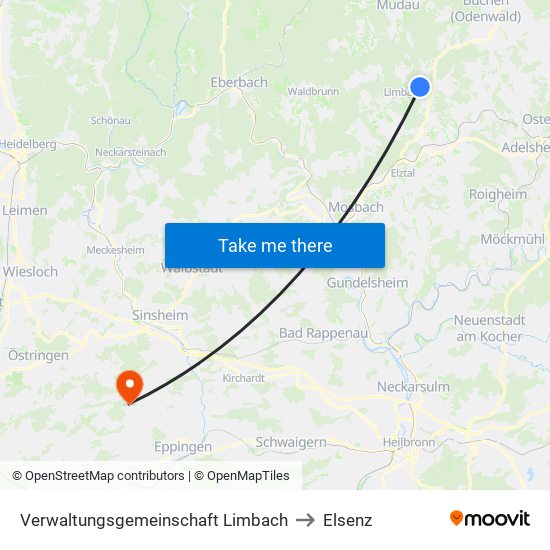 Verwaltungsgemeinschaft Limbach to Elsenz map