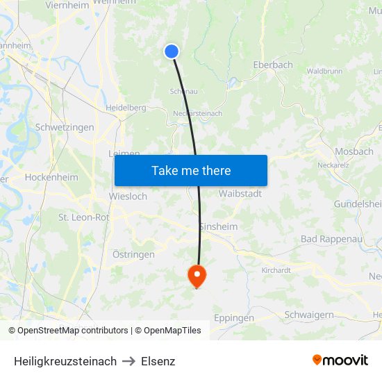 Heiligkreuzsteinach to Elsenz map