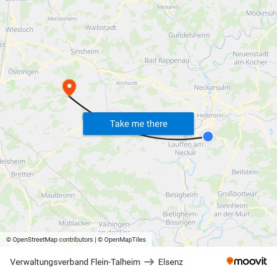 Verwaltungsverband Flein-Talheim to Elsenz map