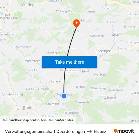 Verwaltungsgemeinschaft Oberderdingen to Elsenz map