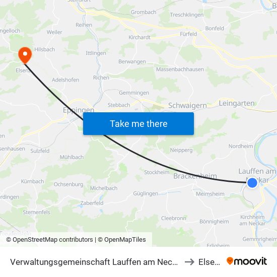Verwaltungsgemeinschaft Lauffen am Neckar to Elsenz map