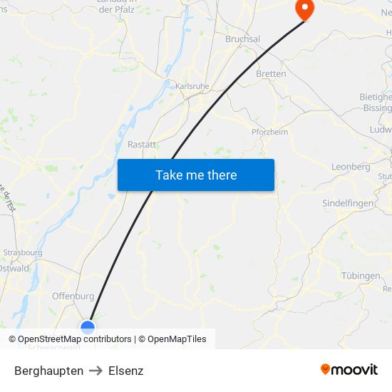 Berghaupten to Elsenz map