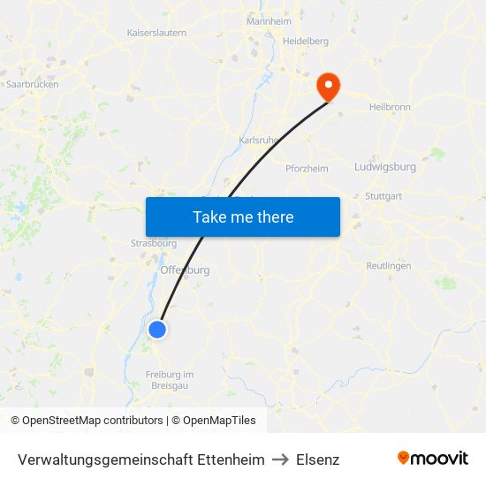 Verwaltungsgemeinschaft Ettenheim to Elsenz map