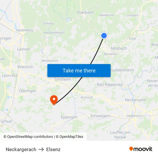 Neckargerach to Elsenz map