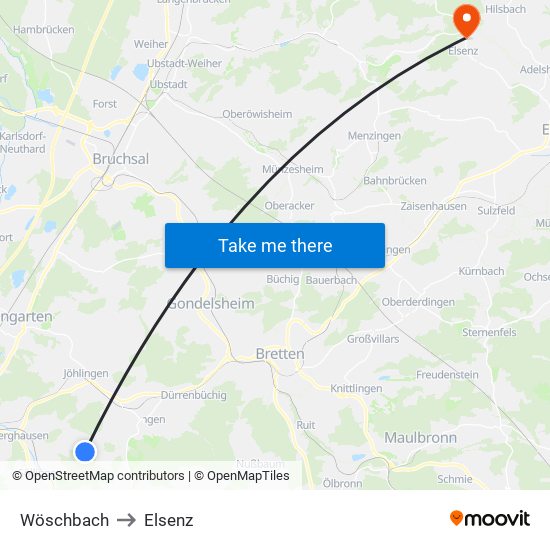 Wöschbach to Elsenz map