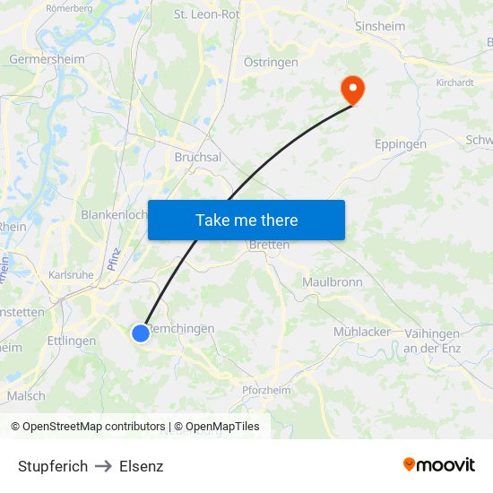 Stupferich to Elsenz map