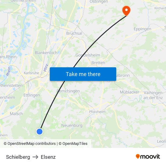 Schielberg to Elsenz map