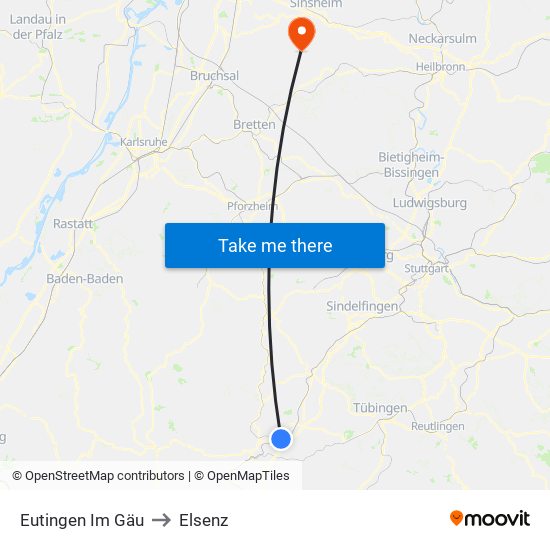 Eutingen Im Gäu to Elsenz map