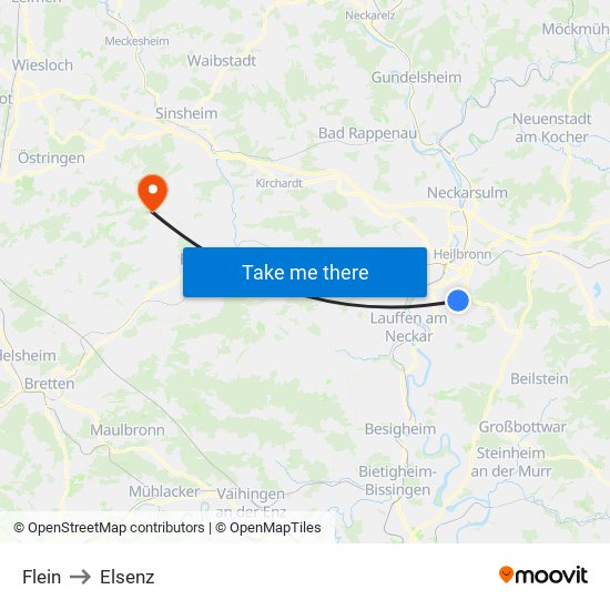 Flein to Elsenz map