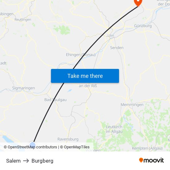 Salem to Burgberg map