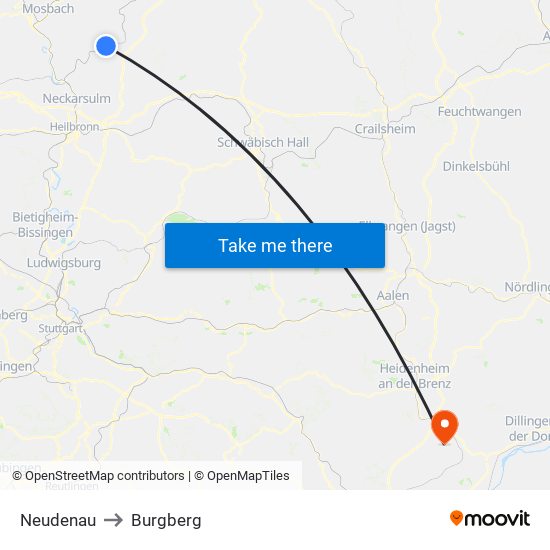 Neudenau to Burgberg map