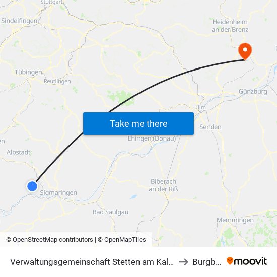 Verwaltungsgemeinschaft Stetten am Kalten Markt to Burgberg map