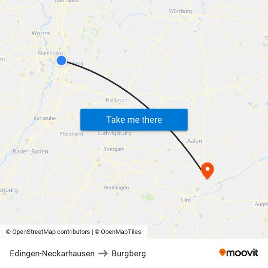 Edingen-Neckarhausen to Burgberg map