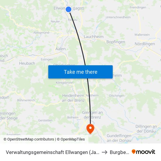 Verwaltungsgemeinschaft Ellwangen (Jagst) to Burgberg map