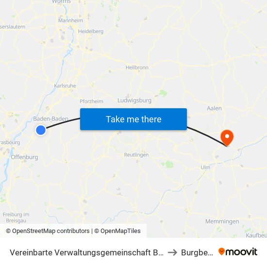 Vereinbarte Verwaltungsgemeinschaft Bühl to Burgberg map