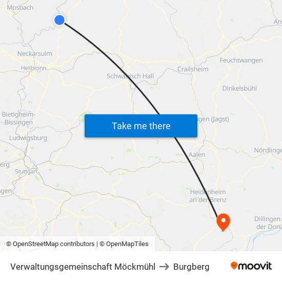 Verwaltungsgemeinschaft Möckmühl to Burgberg map