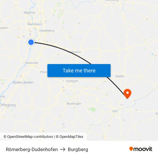 Römerberg-Dudenhofen to Burgberg map