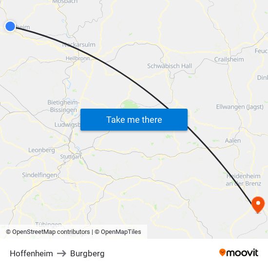 Hoffenheim to Burgberg map