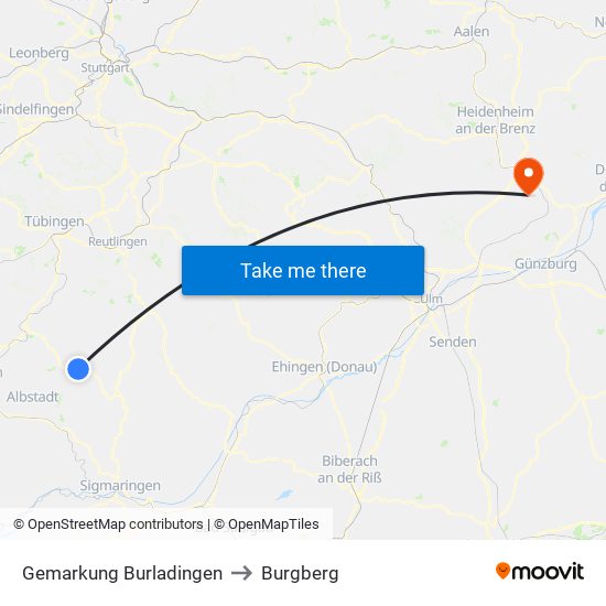 Gemarkung Burladingen to Burgberg map