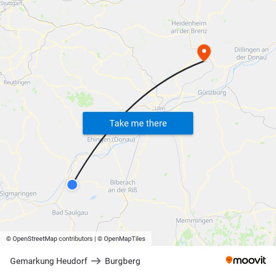 Gemarkung Heudorf to Burgberg map