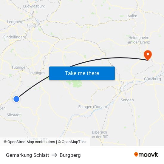 Gemarkung Schlatt to Burgberg map