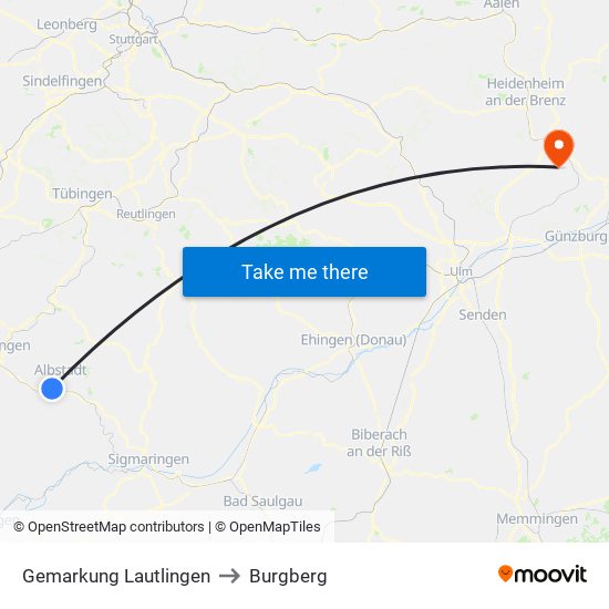 Gemarkung Lautlingen to Burgberg map