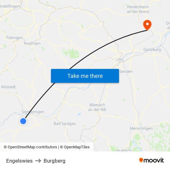 Engelswies to Burgberg map