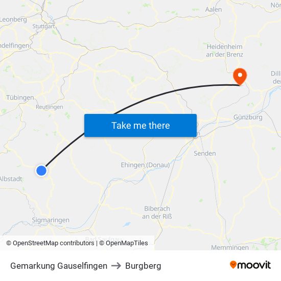 Gemarkung Gauselfingen to Burgberg map