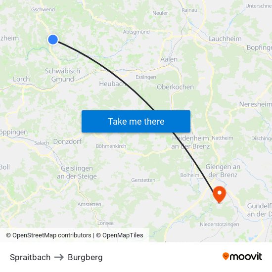 Spraitbach to Burgberg map