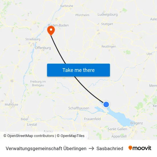 Verwaltungsgemeinschaft Überlingen to Sasbachried map