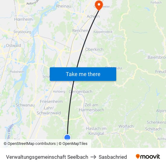 Verwaltungsgemeinschaft Seelbach to Sasbachried map