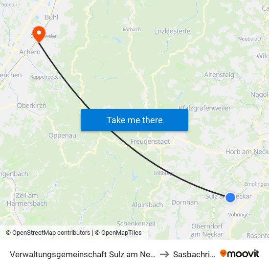 Verwaltungsgemeinschaft Sulz am Neckar to Sasbachried map