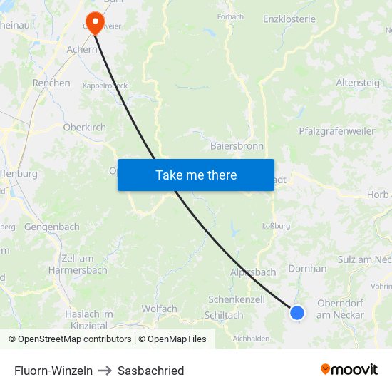 Fluorn-Winzeln to Sasbachried map