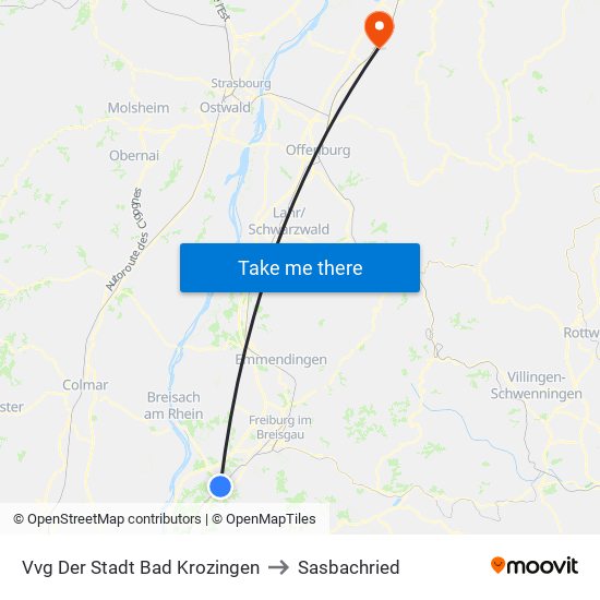 Vvg Der Stadt Bad Krozingen to Sasbachried map