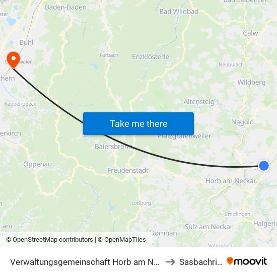 Verwaltungsgemeinschaft Horb am Neckar to Sasbachried map