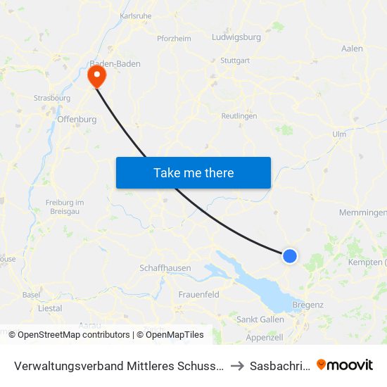 Verwaltungsverband Mittleres Schussental to Sasbachried map