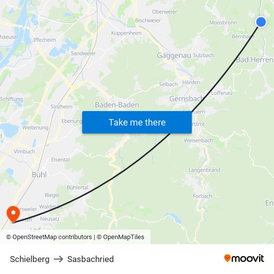 Schielberg to Sasbachried map