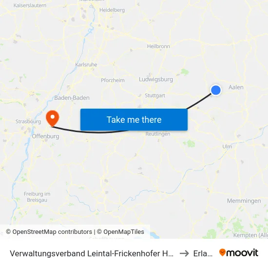 Verwaltungsverband Leintal-Frickenhofer Höhe to Erlach map